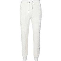 Criminal Damage Men's Cable Knit Off-White Jogging Bottoms in White | Size: Medium