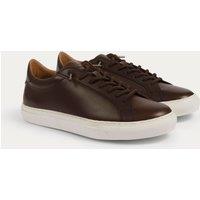 The Wolf Men's Arezzo Leather Smart Trainers in Dark Brown | Size: 9