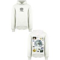 Criminal Damage Men's Phase Earth Off-White Cotton Hoodie PEHW22 in White | Size: Small
