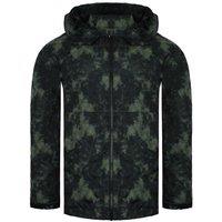 Weekend Offender Men's Long Sleeve Zip Up Navy Rusted Hooded Jacket in Green | Size: 2XL