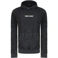 Criminal Damage Men's Long Sleeve Washed Black Pullover Carpe Diem Hoodie | Size: Small