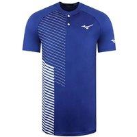 Mizuno Men's Short Sleeve Button Blue/White Shadow T-Shirt in Blue | Size: Medium