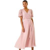 Lace Detail Wrap Midi Dress