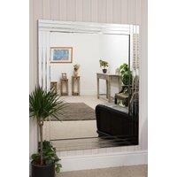 MirrorOutlet Oakley All Glass Triple Edge Bevelled Large Wall Mirror 144 x 116 CM in Silver | Size: 1 Pack