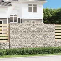Berkfield Home Arched Gabion Basket 300x30x180/200 cm Galvanised Iron in Silver