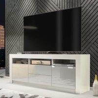 Creative Furniture TV Unit 160cm Modern - White with High Gloss Grey Doors