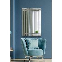 MirrorOutlet Luxford All Glass Bevelled Large Dress Mirror 120 x 80 CM in Silver | Size: 1 Pack