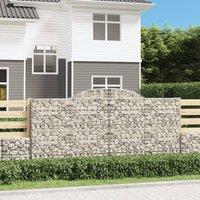 Berkfield Home Arched Gabion Baskets 12 pcs 300x50x140/160 cm Galvanised Iron in Silver