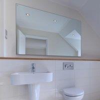 MirrorOutlet Circuitt 4mm Sheet Mirror Glass Polished Edges 4 Holes 120 x 80cm in Silver | Size: 1 Pack