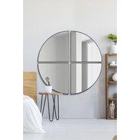 MirrorOutlet New Black XL Circular Metal Wall Mirror 70 X 70 (180 x 180CM) | Size: 1 Pack