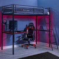 Icarus XL High Sleeper Bunk Bed Metal Bed with Gaming Desk