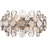 Loops Wall Light Bright Nickel Plate & Clear Glass 2 x 40W E14 Dimmable in Metallics