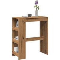 Berkfield Home Bar Table with Racks Artisan Oak 90x40x103.5 cm Engineered Wood in Brown