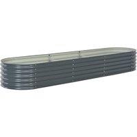 Garden Raised Bed 320x80x44 cm Galvanised Steel Grey