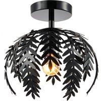 Happy Homewares Contemporary Fern Leaf Designed Ceiling Lighting Fitting in Black Gloss Finish