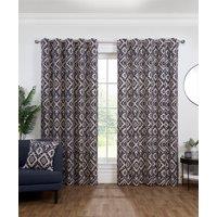 Sundour Marrakech Eyelet Curtains in Blue | Size: 168 cm width x 137 cm drop