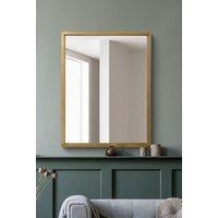 MirrorOutlet Solid Oak Framed Overmantle Wall Mirror 40" X 31" (102CM X 80CM) in Beige | Size: 1 Pack