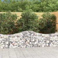 Berkfield Home Arched Gabion Baskets 11 pcs 200x50x60/80 cm Galvanised Iron in Silver