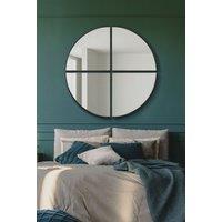 MirrorOutlet New Black XL Circular Metal Wall Mirror 54 X 54 (140 x 140CM) | Size: 1 Pack