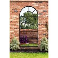 MirrorOutlet Black Framed Arched Window Garden Mirror 71" X 33.5" (180x85CM) | Size: 1 Pack