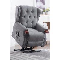 More4Homes Harrogate Single Motor Electric Rise Recliner Fabric Lift Riser Chair in Grey
