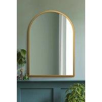 MirrorOutlet Gold Metal Framed Arched Wall Mirror 39" X 27" (100CM X 70CM) | Size: 1 Pack