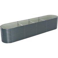 Berkfield Home Garden Raised Bed 400x80x81 cm Galvanised Steel Grey | Size: 400 x 80 x 81 cm
