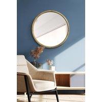 MirrorOutlet Solid Oak Round Deep Dish Framed Mirror 31 X 31 (80CM X 80CM) in Beige | Size: 1 Pack