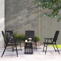 OUTSUNNY 4pcs Rattan Chair Foldable Garden Furniture w/ Armrest Black | Size: 4 Person