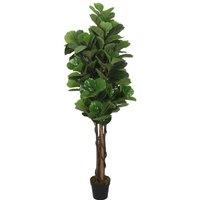 Berkfield Home Artificial Fiddle Leaf Fig Tree 134 Leaves 120 cm Green