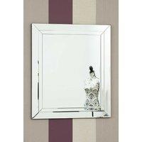 MirrorOutlet Cranbury All Glass Mirror 68 x 58 CM in Silver | Size: 1 Pack