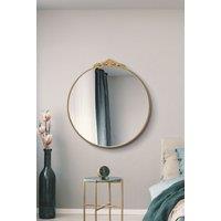 MirrorOutlet Gold Metal Framed Round Decorative Wall Mirror 39 X 39 (100x100CM) | Size: 1 Pack