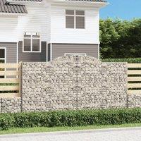 Berkfield Home Arched Gabion Baskets 2 pcs 300x30x160/180 cm Galvanised Iron in Silver