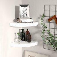 Berkfield Home Floating Corner Shelves 2 pcs White 25x25x3.8 cm MDF