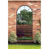 MirrorOutlet Antique Black Framed Arched Window Garden Mirror 71"x33.5" 180x85CM | Size: 1 Pack