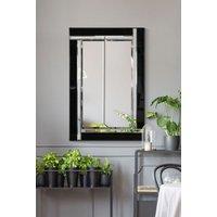 MirrorOutlet Aston Black All Glass Small Mirror 91 x 61 CM | Size: 1 Pack