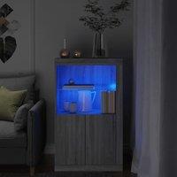 Berkfield Home Side Cabinet with LED Lights Grey Sonoma Engineered Wood