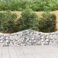 Berkfield Home Arched Gabion Basket 200x30x60/80 cm Galvanised Iron in Silver