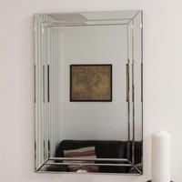 MirrorOutlet Cranbury All Glass Wall Mirror 90 x 60 CM in Silver | Size: 1 Pack