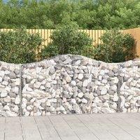 Berkfield Home Arched Gabion Baskets 11 pcs 200x50x100/120 cm Galvanised Iron in Silver