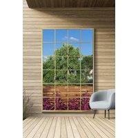 MirrorOutlet Gold Modern Window Garden Wall Mirror 69" X 43" (174CM X 110CM) | Size: 1 Pack