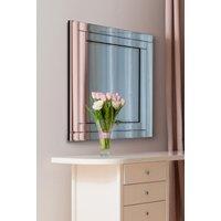 MirrorOutlet Luxford All Glass Bevelled Mirror 68 x 58 CM in Silver | Size: 1 Pack