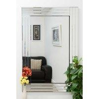 MirrorOutlet Oakley All Glass Triple Edge Bevelled Large Dress Mirror 120 x 80 CM in Silver | Size: 1 Pack