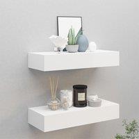 Berkfield Home Wall-mounted Drawer Shelves 2 pcs White 60x23.5x10cm MDF | Size: 60x23.5x10 cm