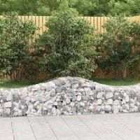 Berkfield Home Arched Gabion Baskets 2 pcs 200x50x40/60 cm Galvanised Iron in Silver