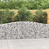 Berkfield Home Arched Gabion Baskets 8 pcs 400x30x80/100 cm Galvanised Iron in Silver