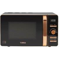 Tower Digital Microwave 20L 800w T24021 Black with Rose Gold Trim