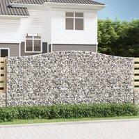 Berkfield Home Arched Gabion Basket 400x30x180/200 cm Galvanised Iron in Silver