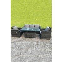 Rattan Outdoor Lifting Adjustable Dining Coffee Table Sets Lounge Sofa Recling Chairs