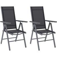 OUTSUNNY 2PCS Folding Chair w/ Breathable Mesh Back & Seat, Dark Grey | Size: 2 Pack
